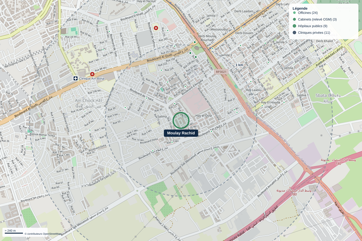 Carte du quartier Moulay Rachid