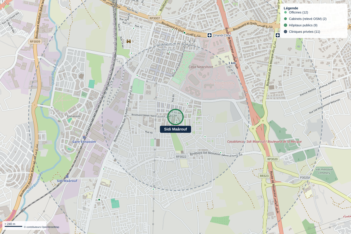 Carte du quartier Sidi Maârouf