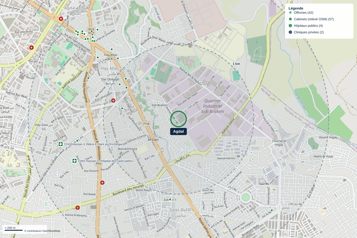 Carte du quartier Agdal