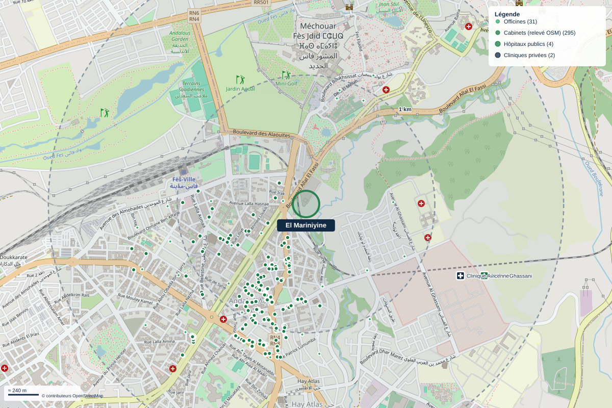 Carte du quartier El Mariniyine