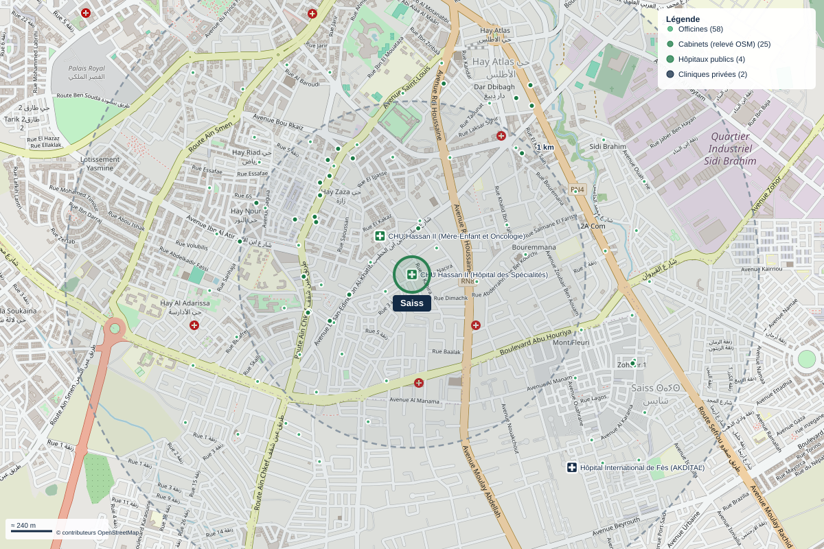 Carte du quartier Saiss