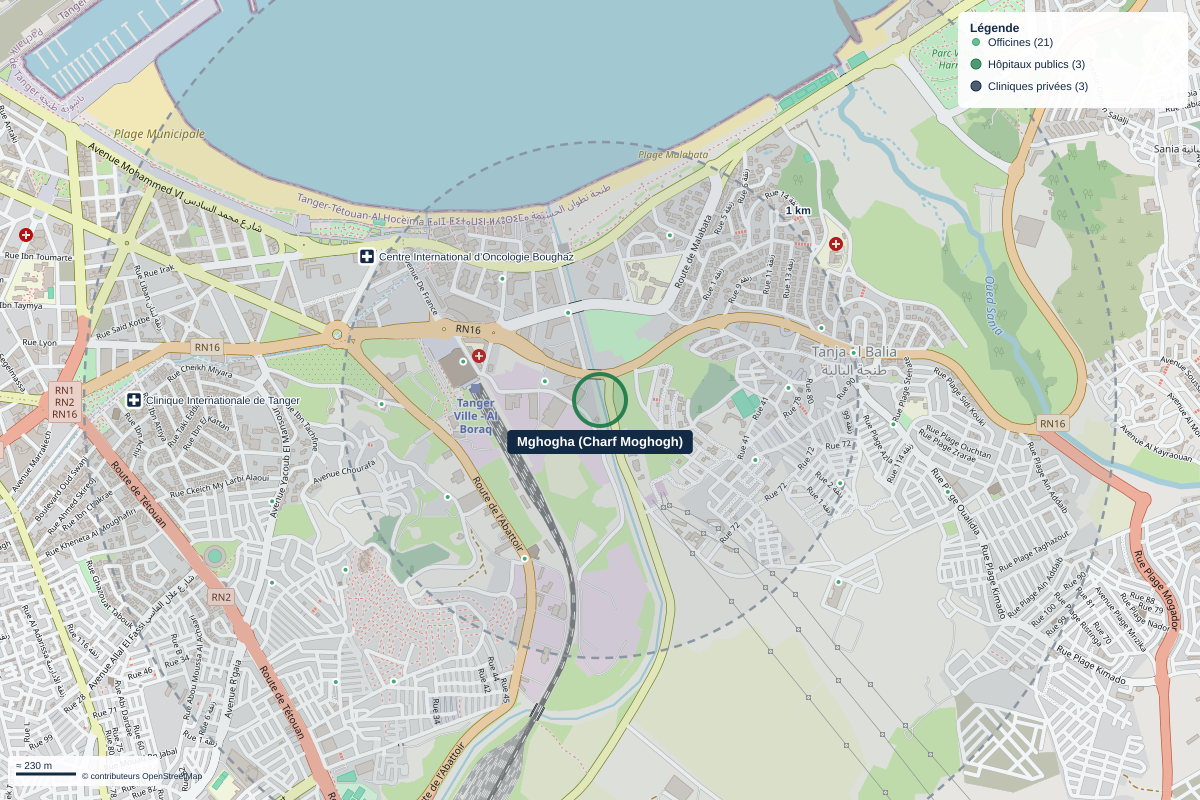 Carte du quartier Mghogha (Charf Moghogh)